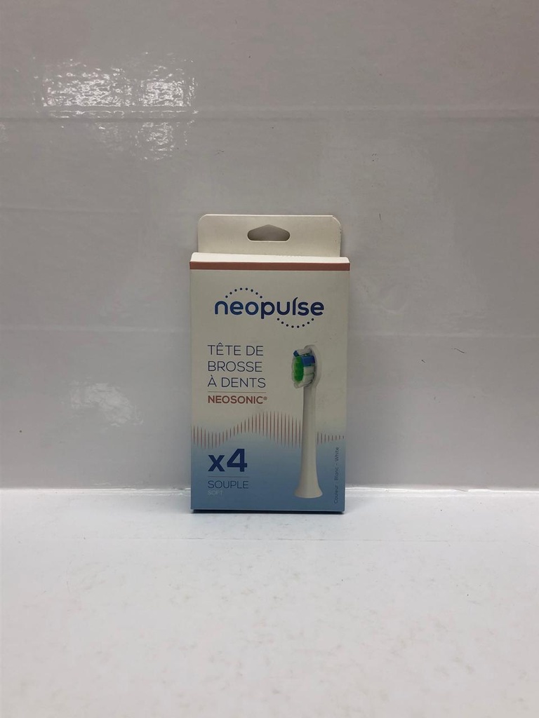 NEOPULSE RECHARGE 4 TETES DE BROSSE A DENTS ELECTRIQUE BLANC SOUPLE 4283      