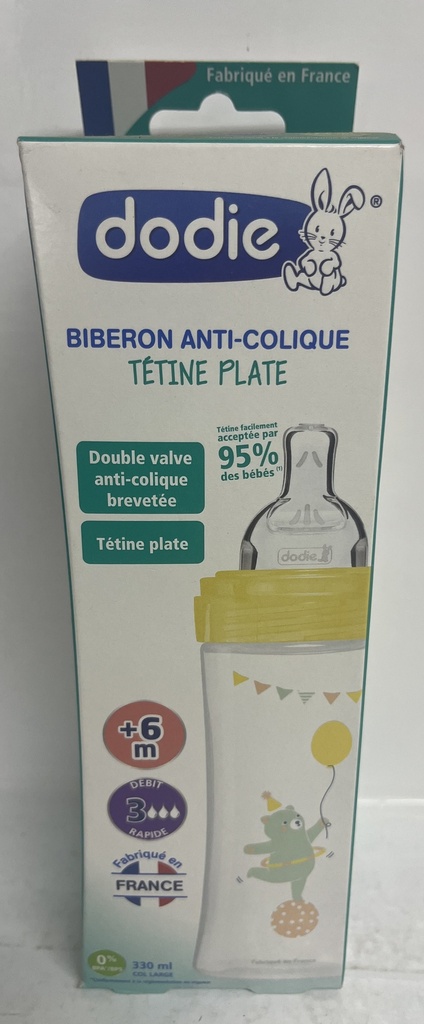 DODIE BIB SENS+ 330ML LE CIRQUE  +6 M TET PLATE D3      6651