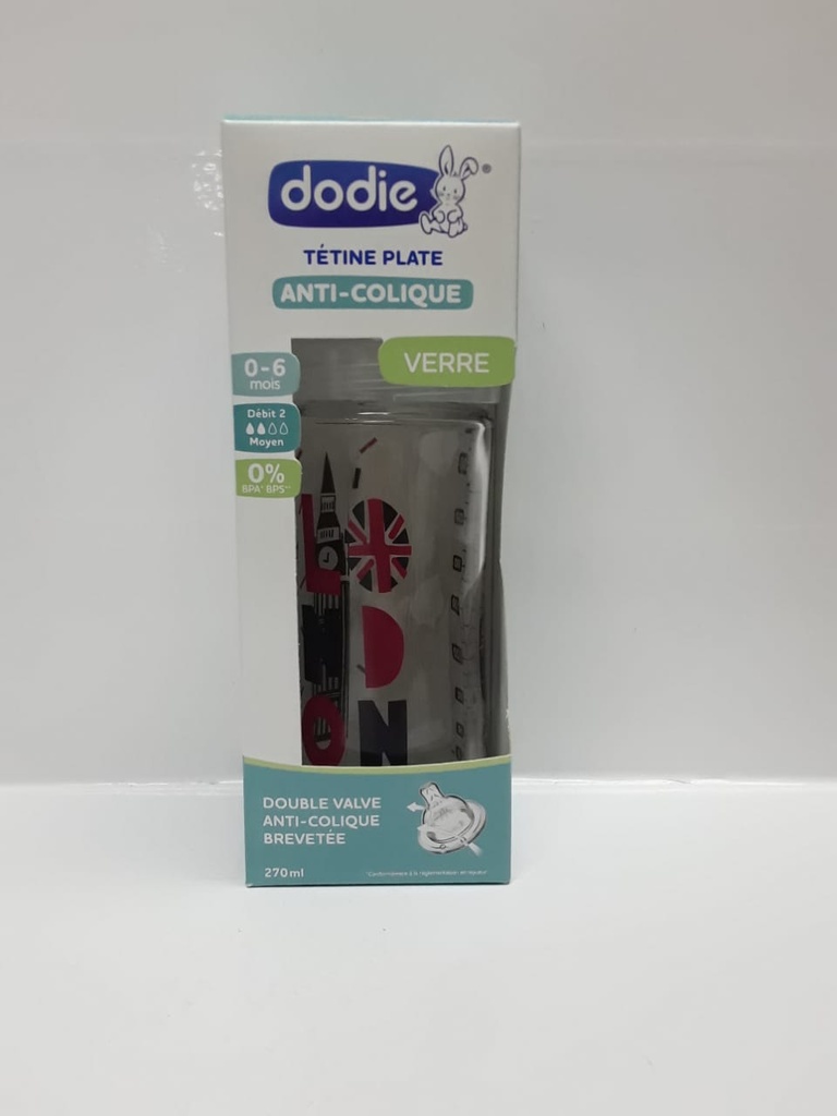 DODIE BIB SENS+ VERRE 270ML LONDON 6828