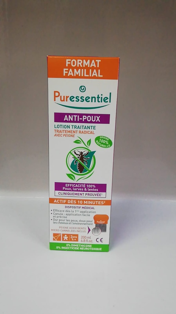 PURESS ANTI POUX LOTION + PEIGNE 200ML 1074              