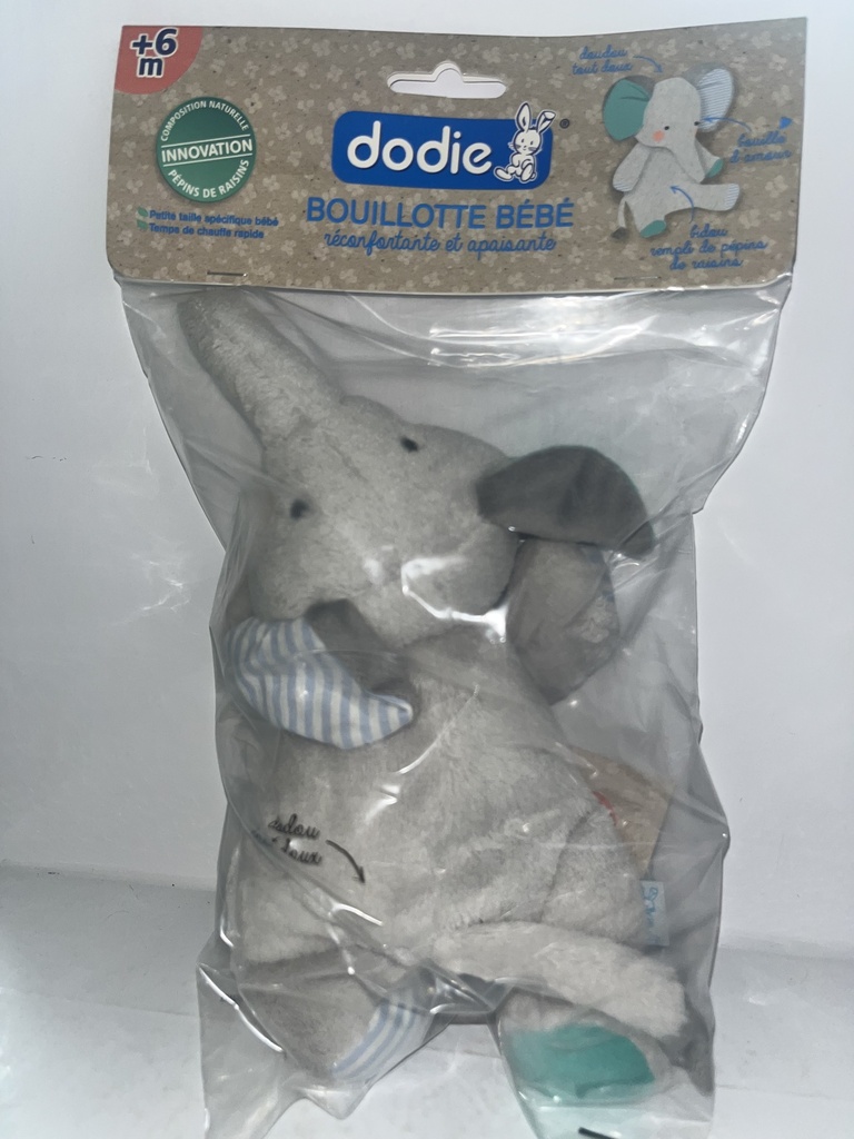DODIE BOUILLOTTE BB AUX PEPINS DE RAISINS ELEPHANT +6M 3486