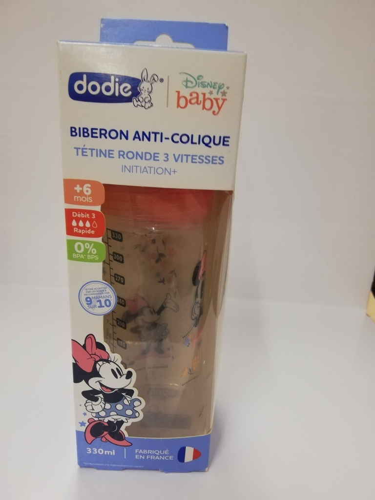 DODIE BIB INI+ 330ML MINNIE FUSHIA +6 M TET RONDE 3 VIT D3 3066/6927