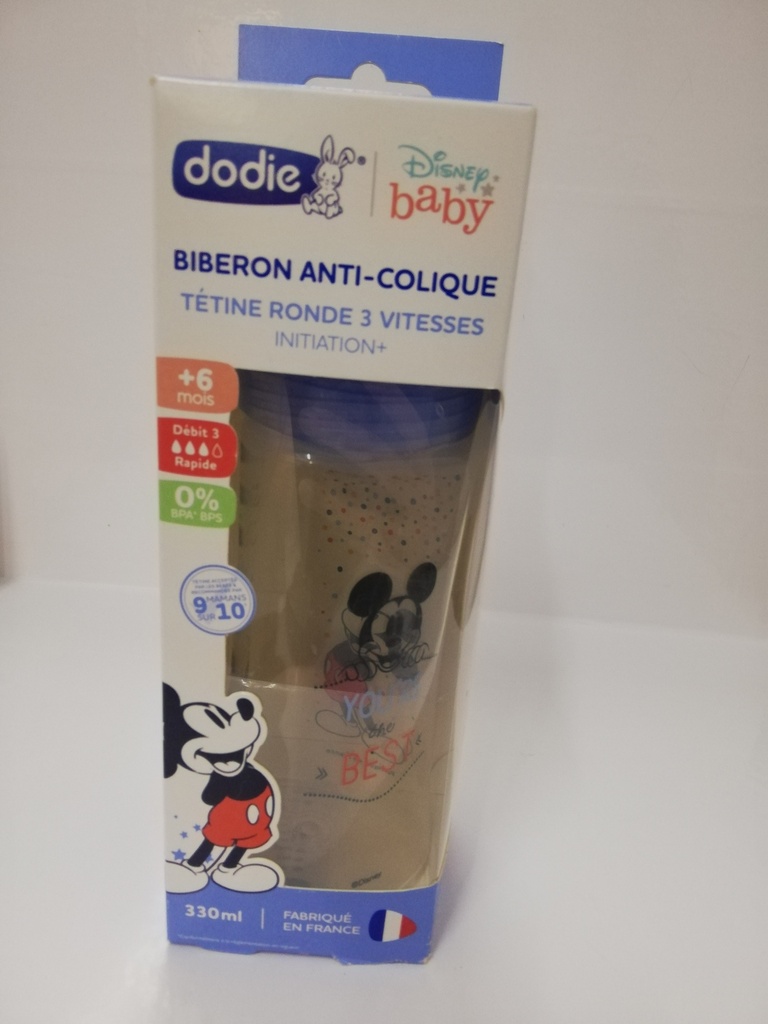 DODIE BIB INI+ 330ML MICKEY BLEU +6 M TET RONDE 3 VIT D3 6958/3059