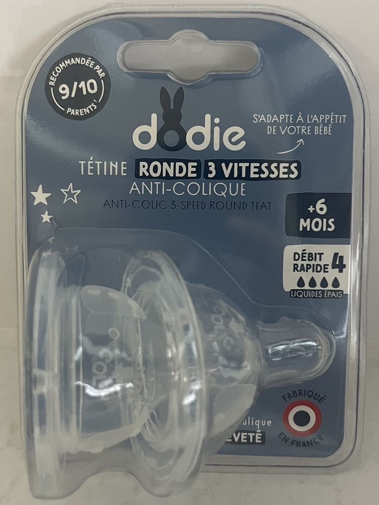 DODIE TETINE INI+ ANTI COLIQUE D4 +6M LIQUIDE EPAIS X2 0454/6378
