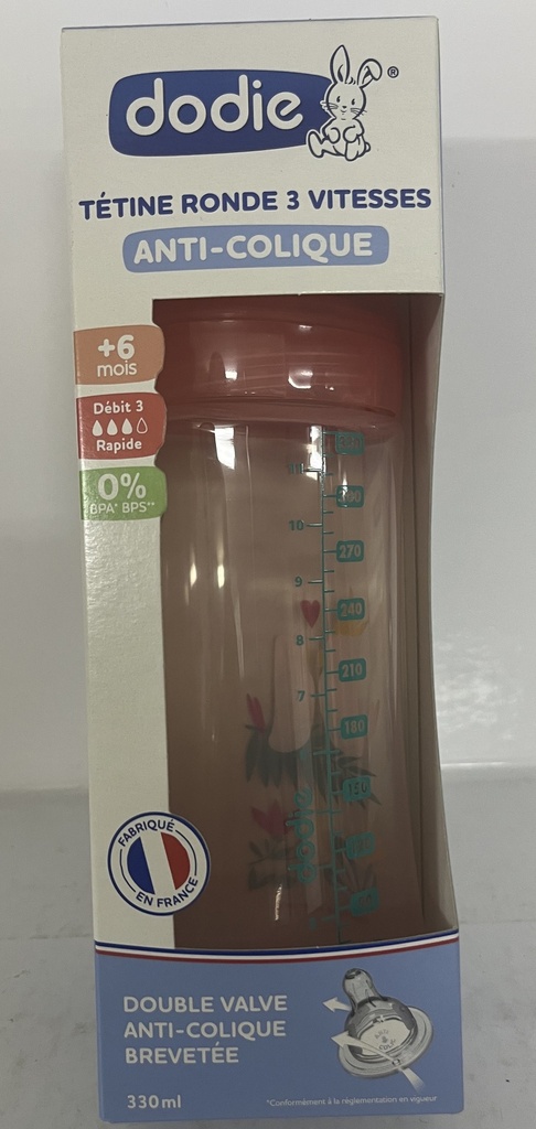 DODIE BIB INI+ 330ML ROSE DANSE +6 M TET RONDE 3 VIT D3 0386/6989