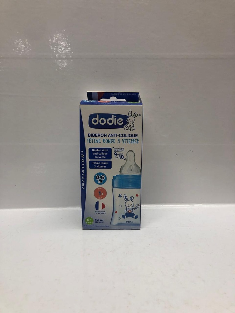 DODIE BIB INI+ 150ML BLEU BATEAU 0-6 M TET RONDE 3 VIT D1 7009/0294/0291