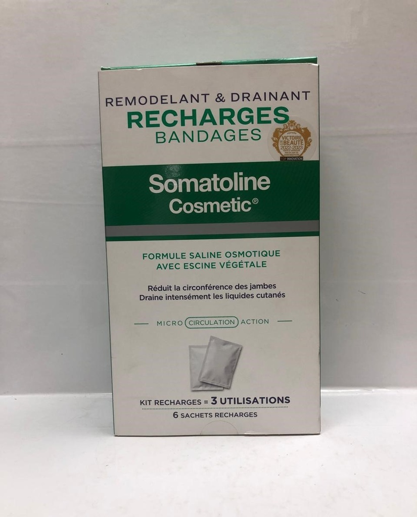 SOMATO RECHARGES BANDAGES REMODELANT DRAINANT X6 SACHET 7644          