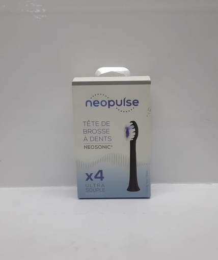 [012279] NEOPULSE RECHARGE 4 TETES DE BROSSE A DENTS ELECTRIQUE NEOSONIC NOIR ULTRA SOUPLE 4306    