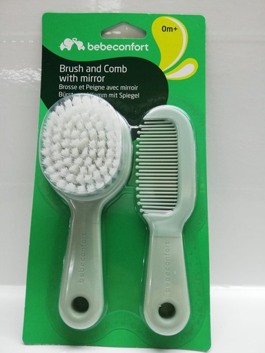 [012528] BB CONF BROSSE ET PEIGNE QUALITE PHARMA AVEC MIROIR VERT 2433