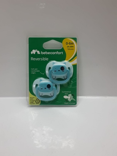 [011824] BB CONF SUCETTES REVERSIBLES - 0/6 M - SILICONE - ANIMALS BLEU 6983                                                                                                                                     