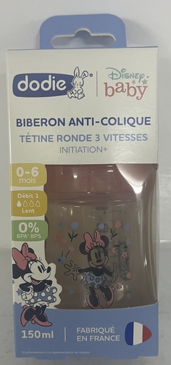 [011532] DODIE BIB INI+ 150 ML MINNIE ROSE 0-6 MOIS TETINE RONDE 3 VITESSES DEBIT 1 7637