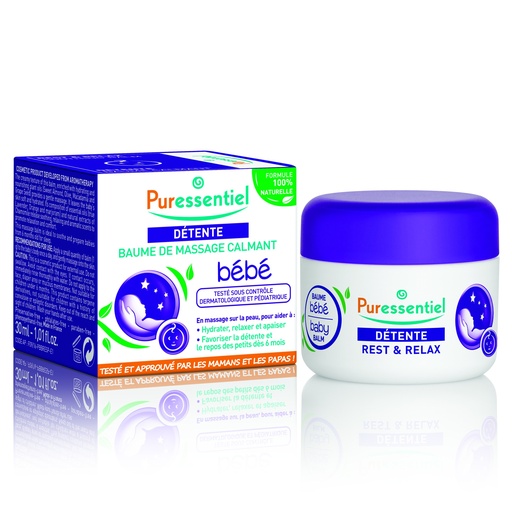 [009824] PURESS SOMMEIL DETENTE BAUME  DE MASS CALAMANT BEBE 3 HE POT 30ML 9614   