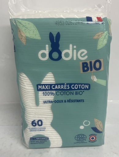 [008906] DODIE MAXI CARRES COTON 3EN1 SIEGE VISAGE MAINS 100% COTON X60U 3158/ 7146