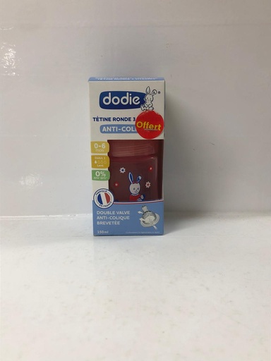 [007915] DODIE BIB INI+ 150ML ROSE POUPEE 0-6 M TET RONDE 3 VIT D1 0300/6996