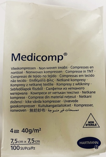 [010944] HRTM MEDICOMP S40 COMPRESSES NONTISSE NON STERILES 7.5*7.5CM X100U 411843 