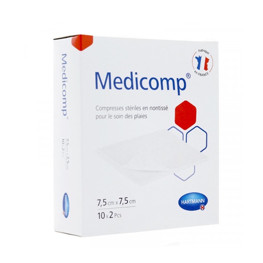 [010939] HRTM MEDICOMP S 40 COMPRESSES EN NONTISSE STERILES 7.5*7.5CM X20U 411041             