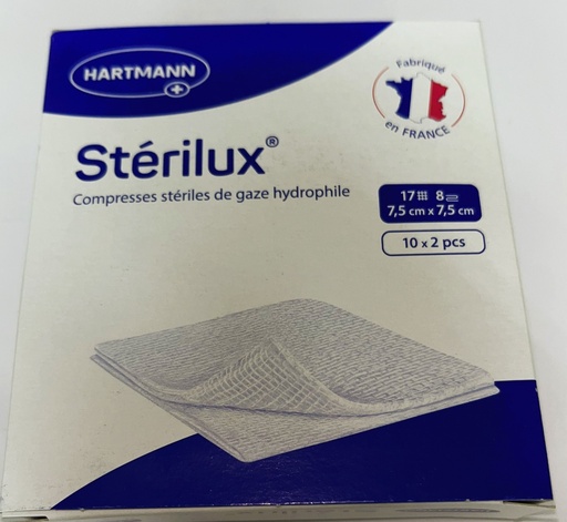 [010941] HRTM STERILUX ES STERILE COMPRESSES DE GAZE 7.5*7.5CM X20U 241320      